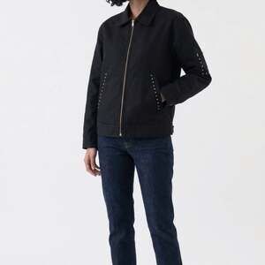 Football Mom Bedazzled Black Dickies Women's Jacket Size Small